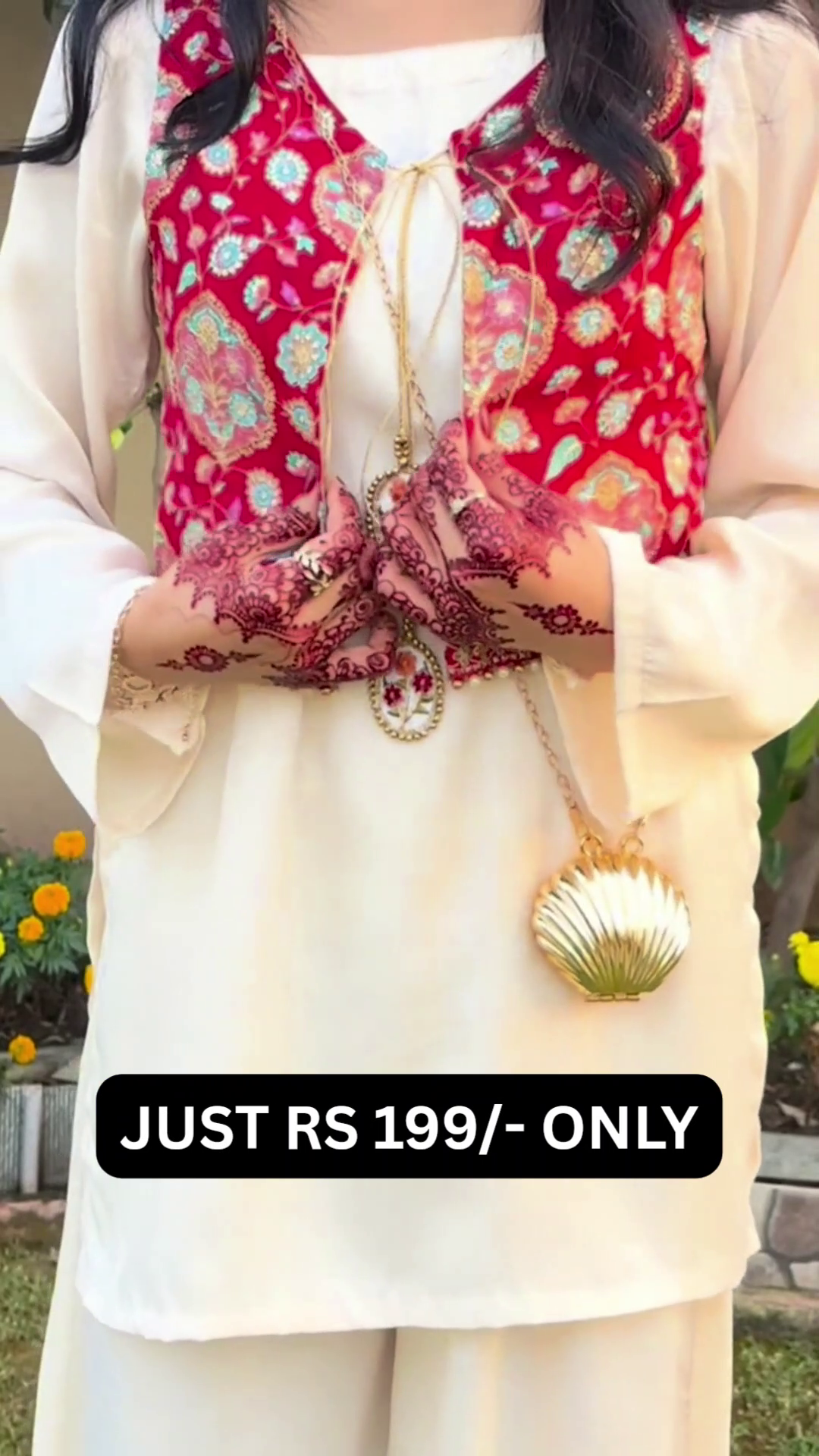 “Ivory Festive Co-ord with Embroidered Jacket 🤍❤️✨ | Elegant Desi Chic Set”