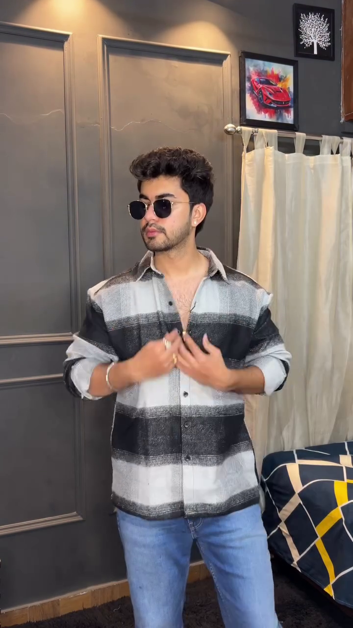 “Forest Check Casual Shirt 🌿🤎 | Men’s Smart Relaxed Fit”