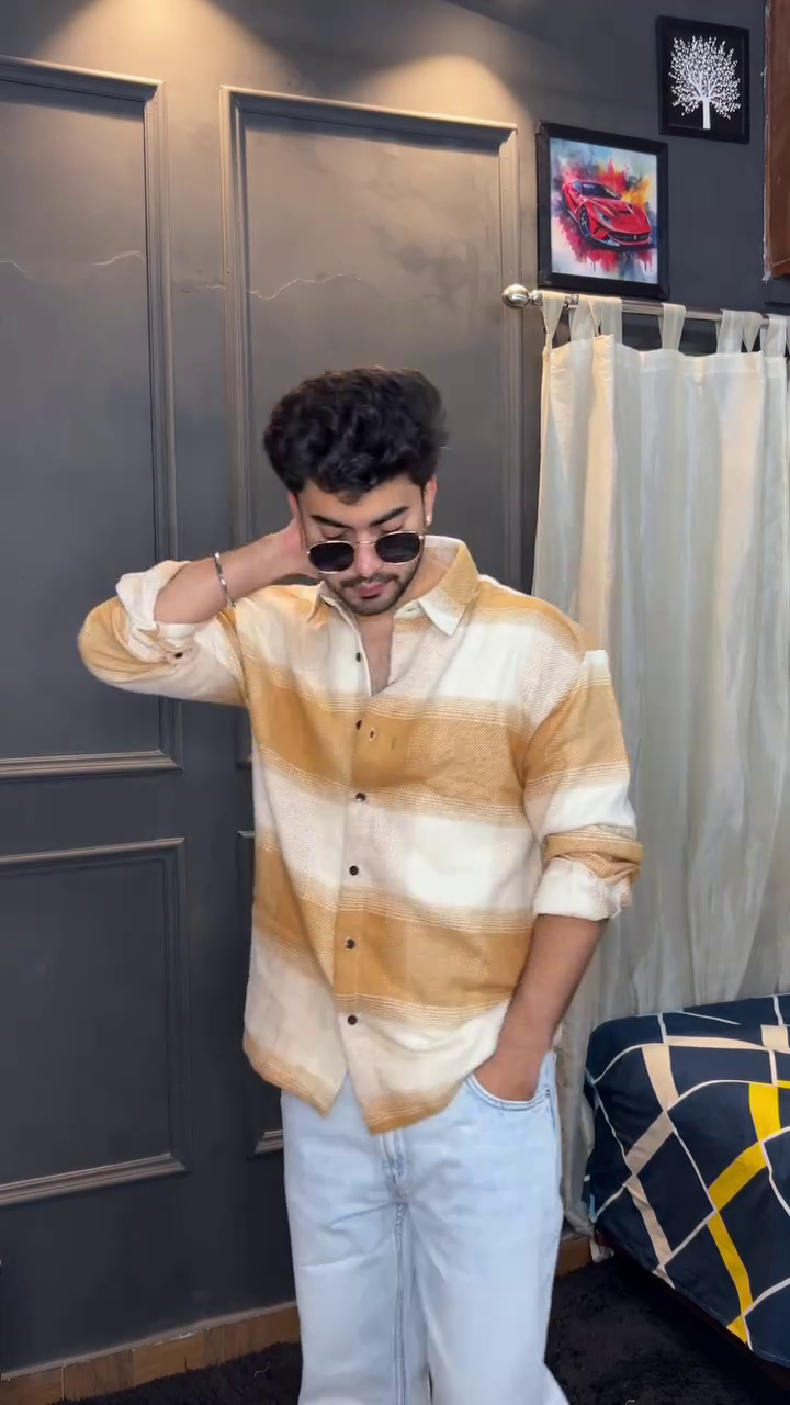 “Forest Check Casual Shirt 🌿🤎 | Men’s Smart Relaxed Fit”