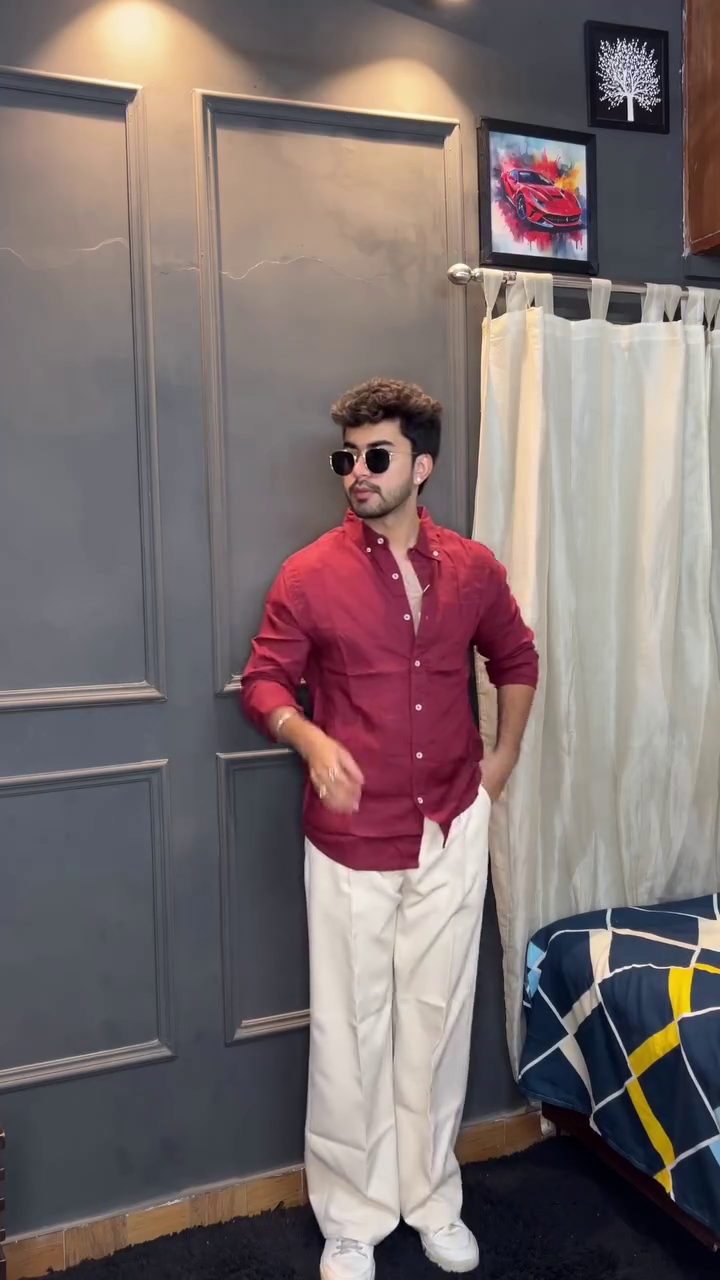 “Crimson Classic Shirt ❤️✨ | Men’s Sharp Casual Essential”