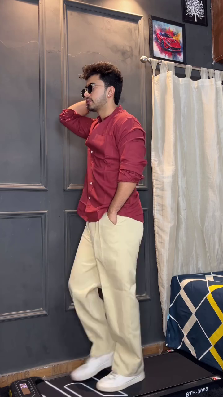 “Rust Red Casual Shirt 🔥🤎 | Men’s Everyday Statement Fit”