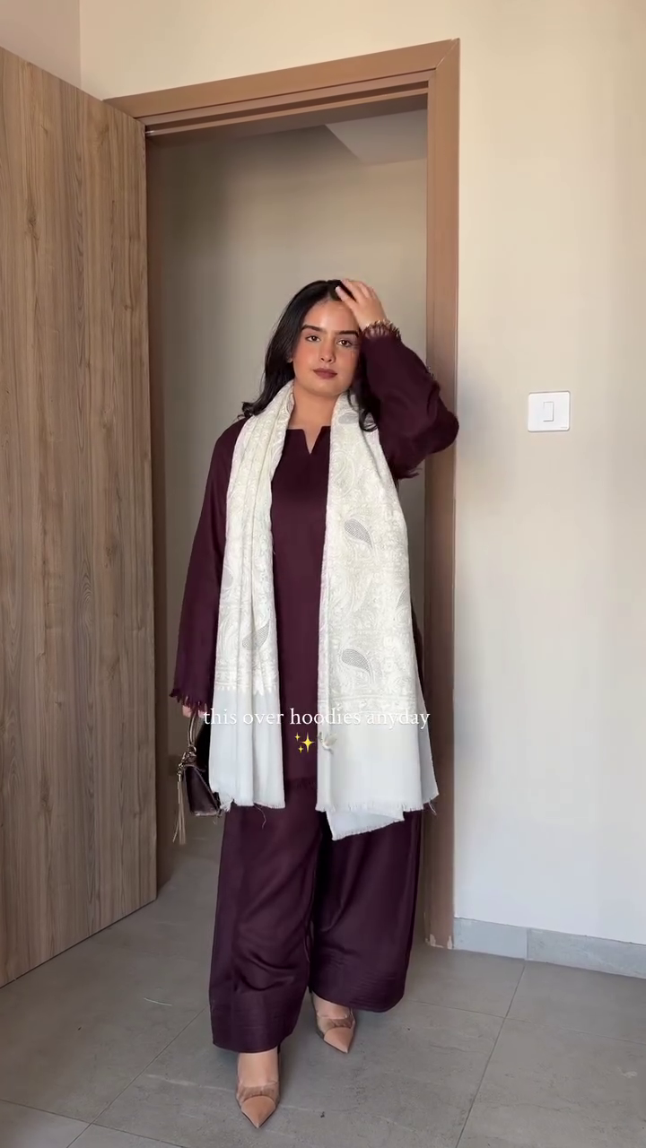 “Wine Luxe Co-ord Set 🍷🤍 | Minimal Elegant Winter Edit”