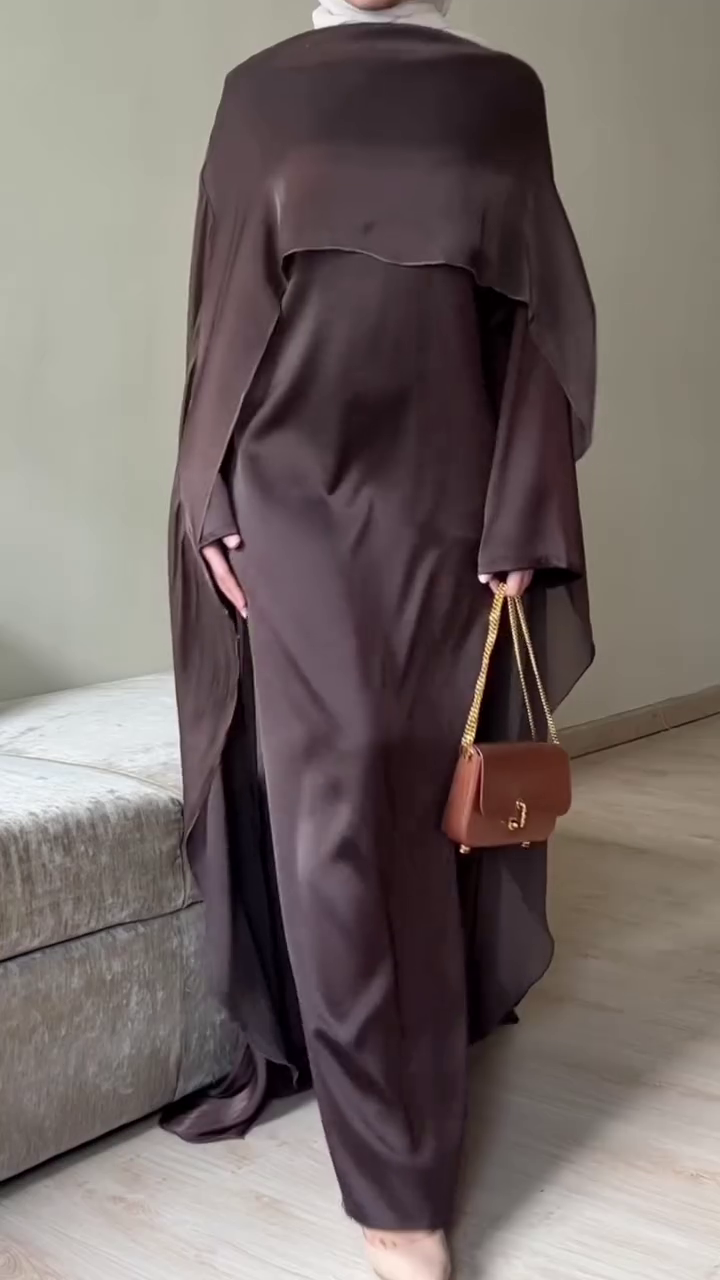 “Royal Plum Cape Dress 💜👑 | Luxe Statement Elegance”
