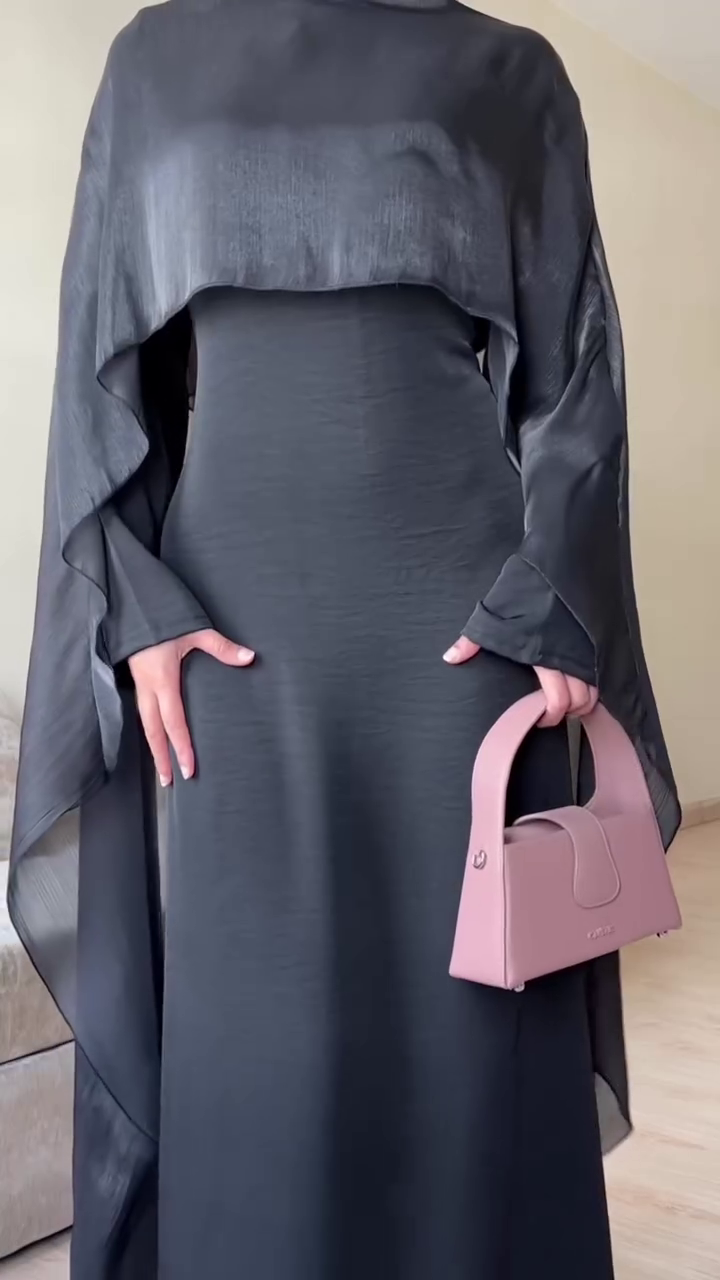 “Royal Plum Cape Dress 💜👑 | Luxe Statement Elegance”