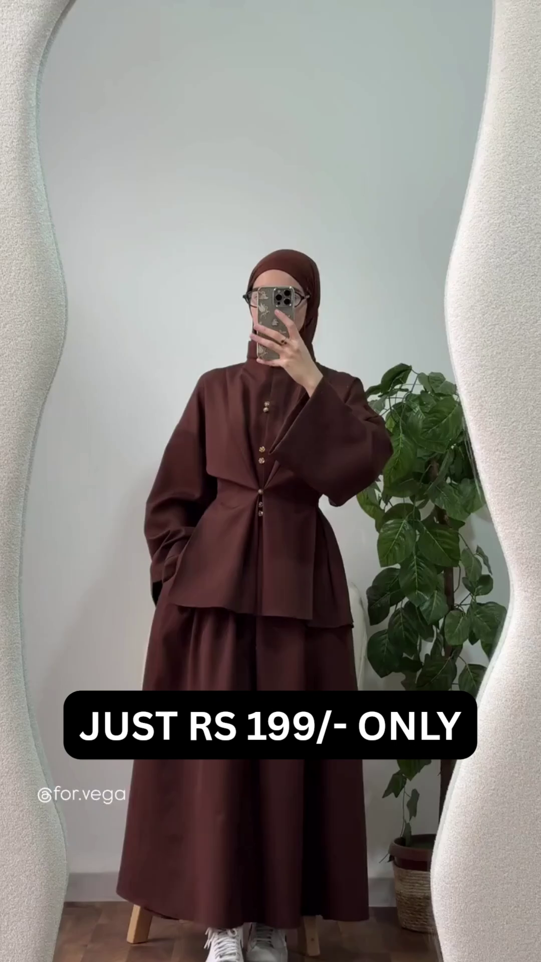 “Mocha Modest Co-Ord Set 🤎🧕 | Chic Layered Elegance”