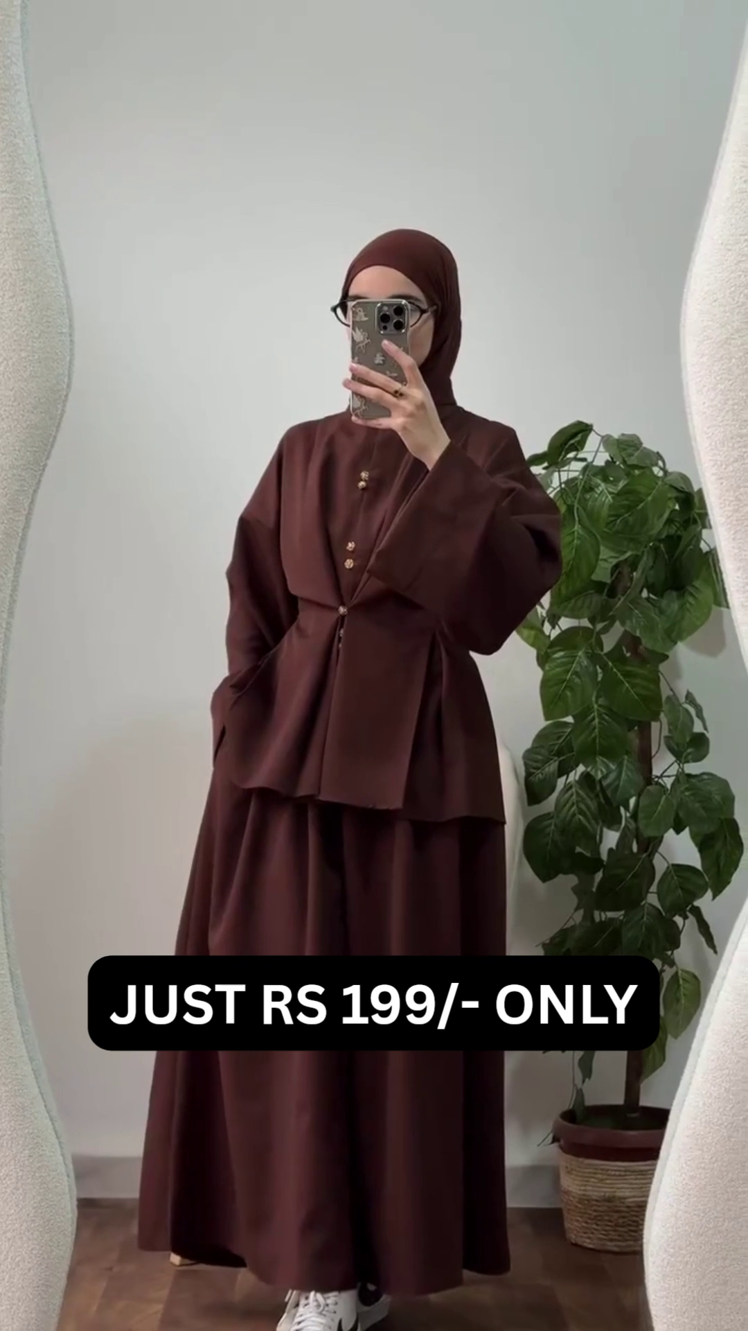 “Mocha Modest Co-Ord Set 🤎🧕 | Chic Layered Elegance”