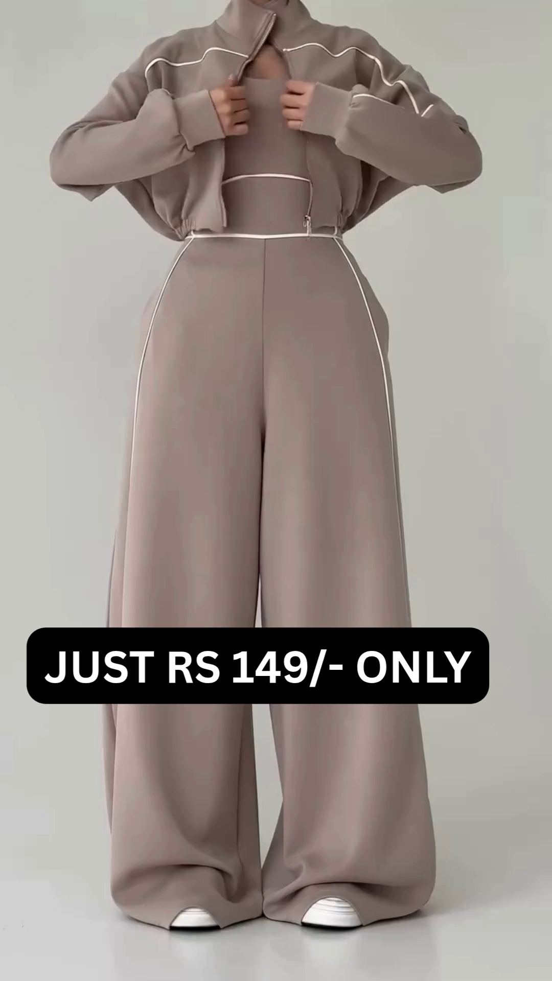 “Taupe Athleisure Co-Ord Set 🤍🤎 | Minimal Luxe Comfort Fit”